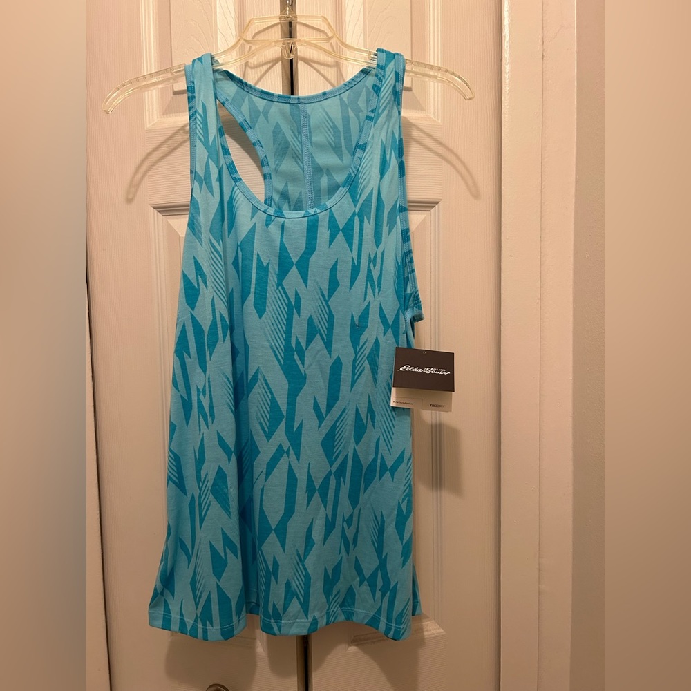 NWT Eddie Bauer razorback tank top, turquoise, size large